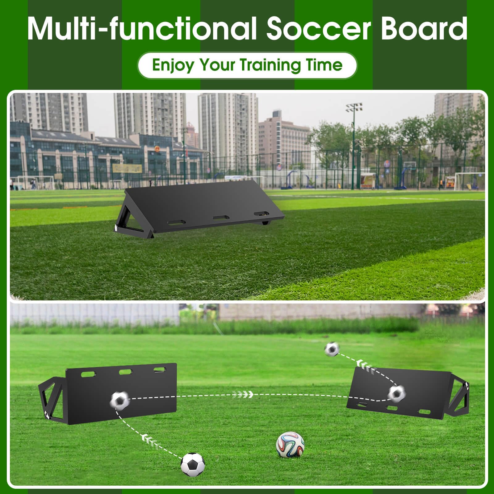 RINREA Tabla de rebote de fútbol 3 en 1, pared de fútbol plegable, entrenador portátil de portería de fútbol para entrenamiento de paso y rebote