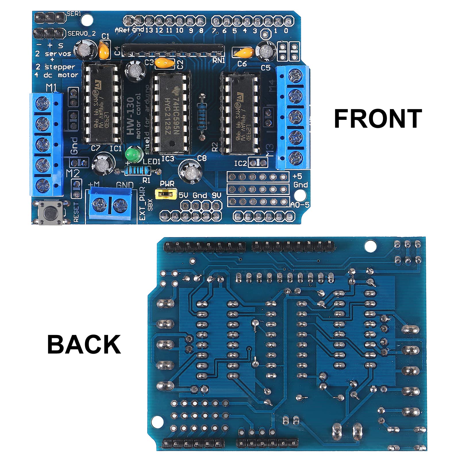 Lot De 5 Modules L293D - Shield Driver Pour Moteur Pas à Pas / DC - Tension 4.5V à 25V - Pour Projets Arduino / Robotique