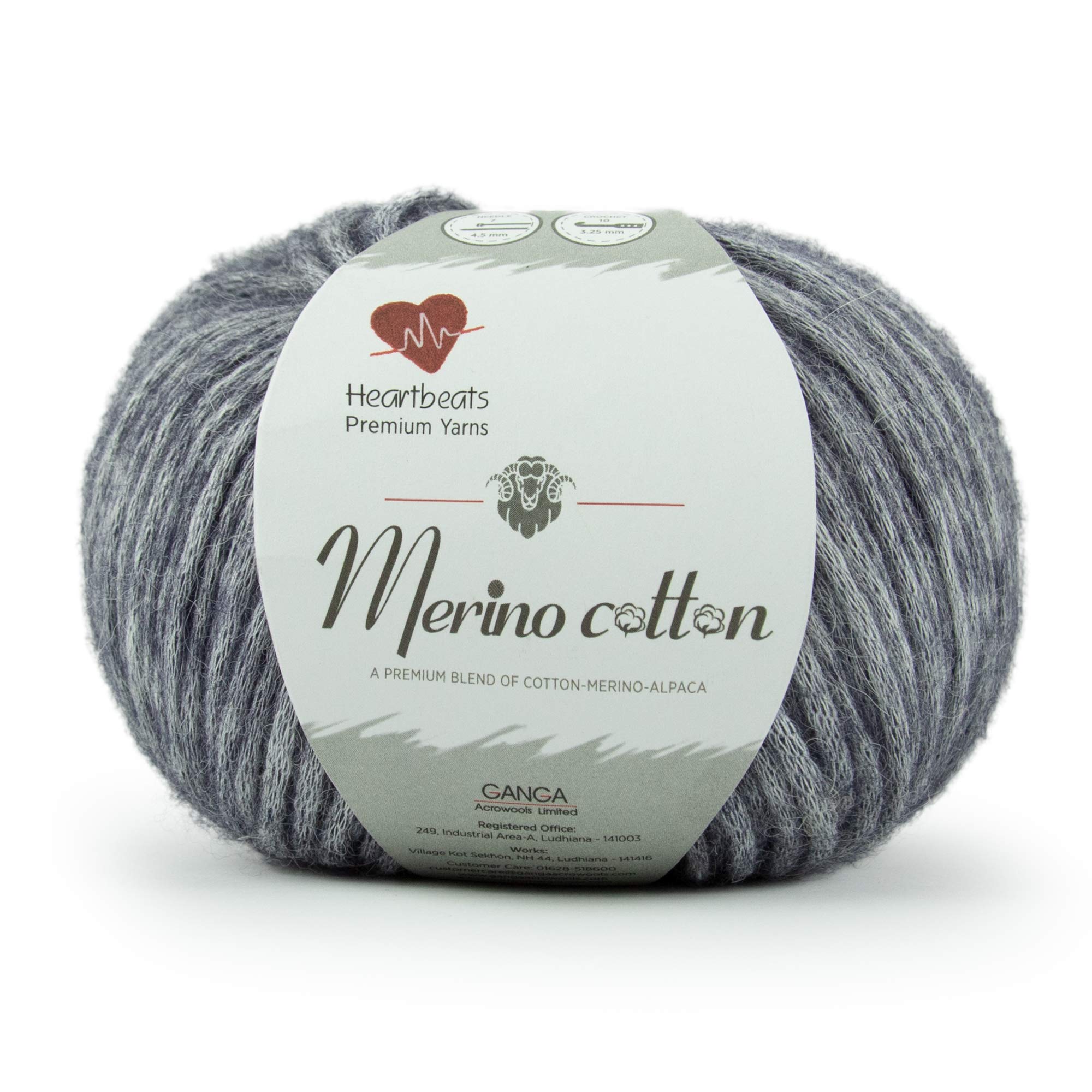 Merino Cotton Yarn - 2 Balls (50gm) -6 Merino Cotton Yarn - 2 Balls (50gm) -6