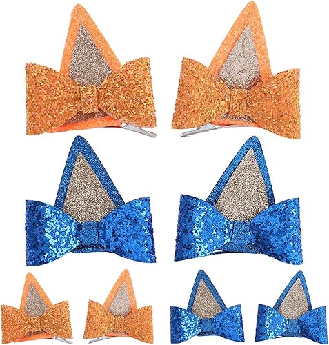 QUOKIO Suministros de fiesta de cumpleaños de perro azul, decoración de casa de muñecas, pinzas para el pelo para niños, niños y niñas, accesorios