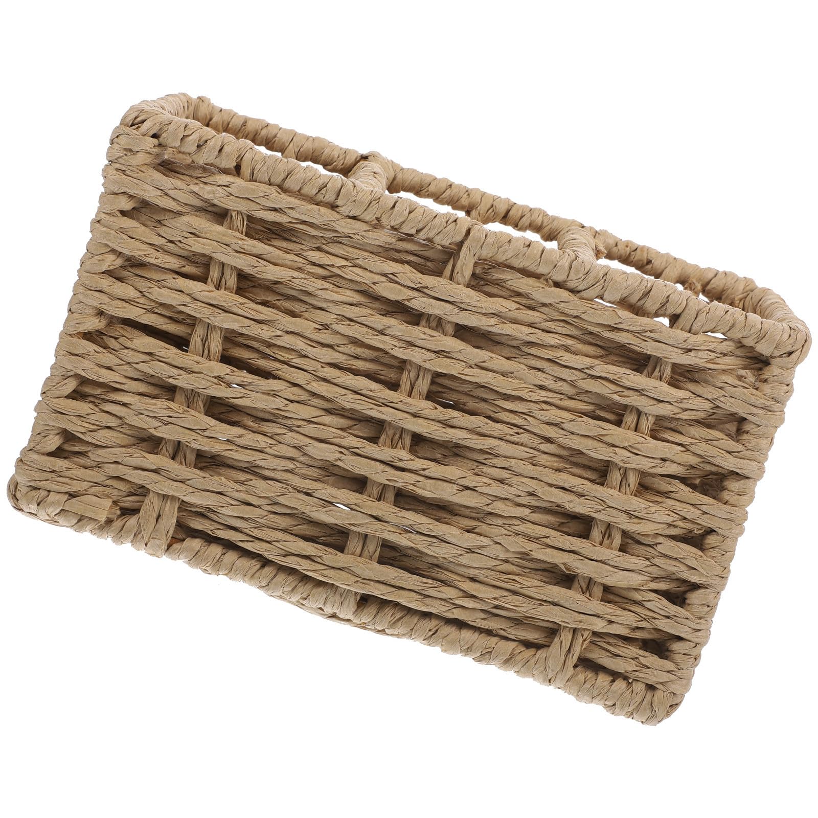 Amosfun Cesta para Cubiertos y Utensilios de Cocina de Papel Trenzado Beige Compartimentos Múltiples para Organización en Encimeras y Eventos Familiares