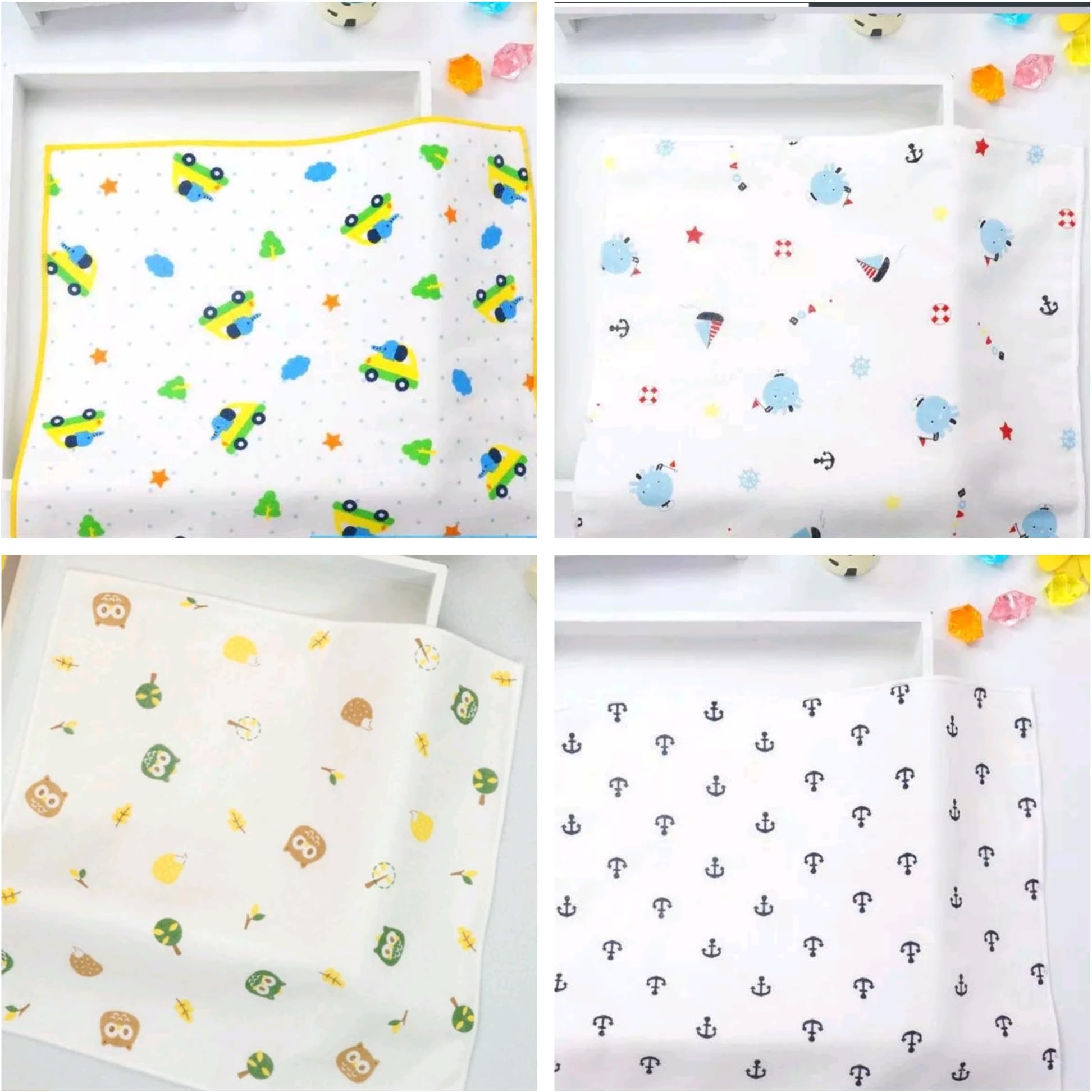 Organic cotton baby burp cloths/gauze/muslin 4pcs