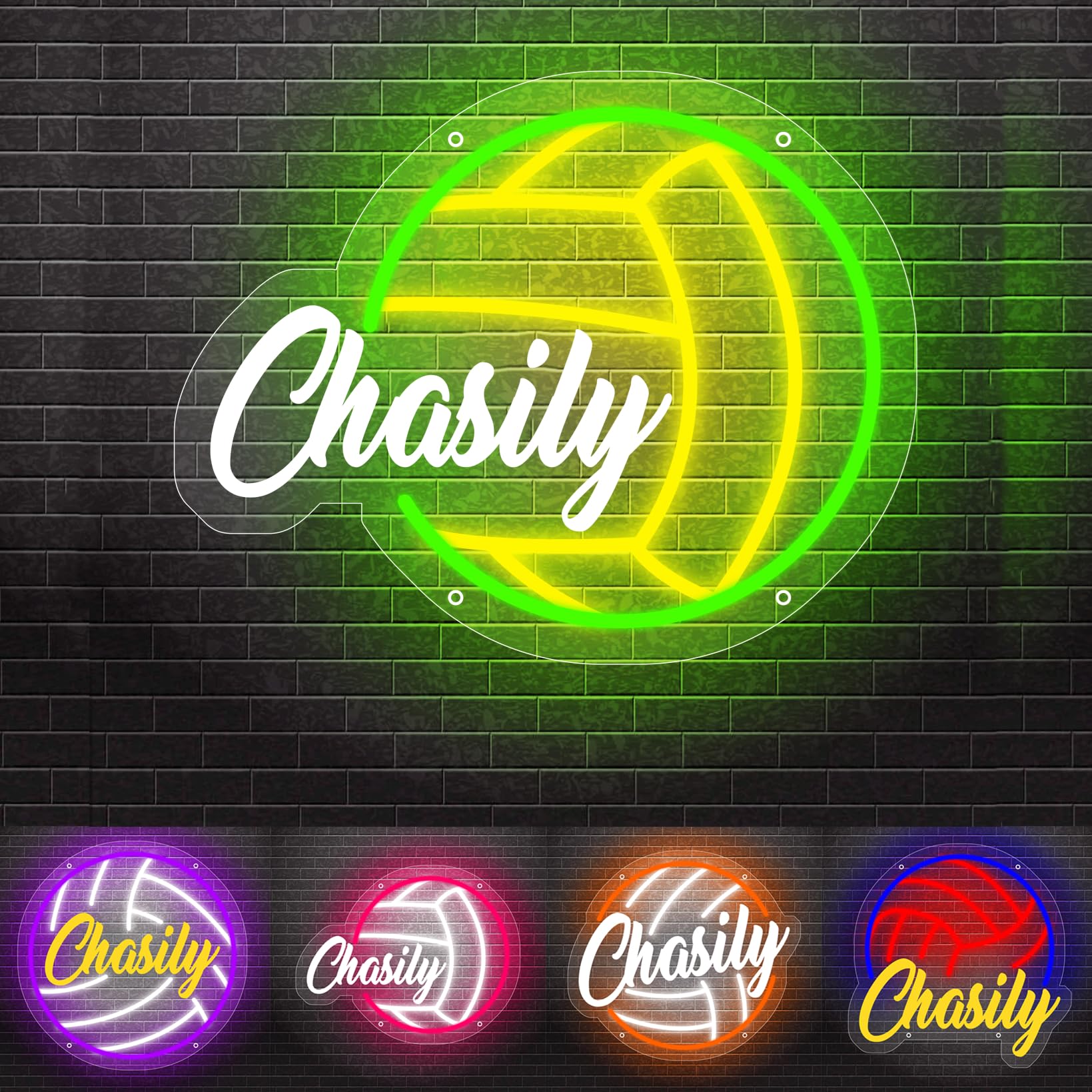 Personalized Neon Volleyball Sign - LED Wall Art Light for Volleyball Fans