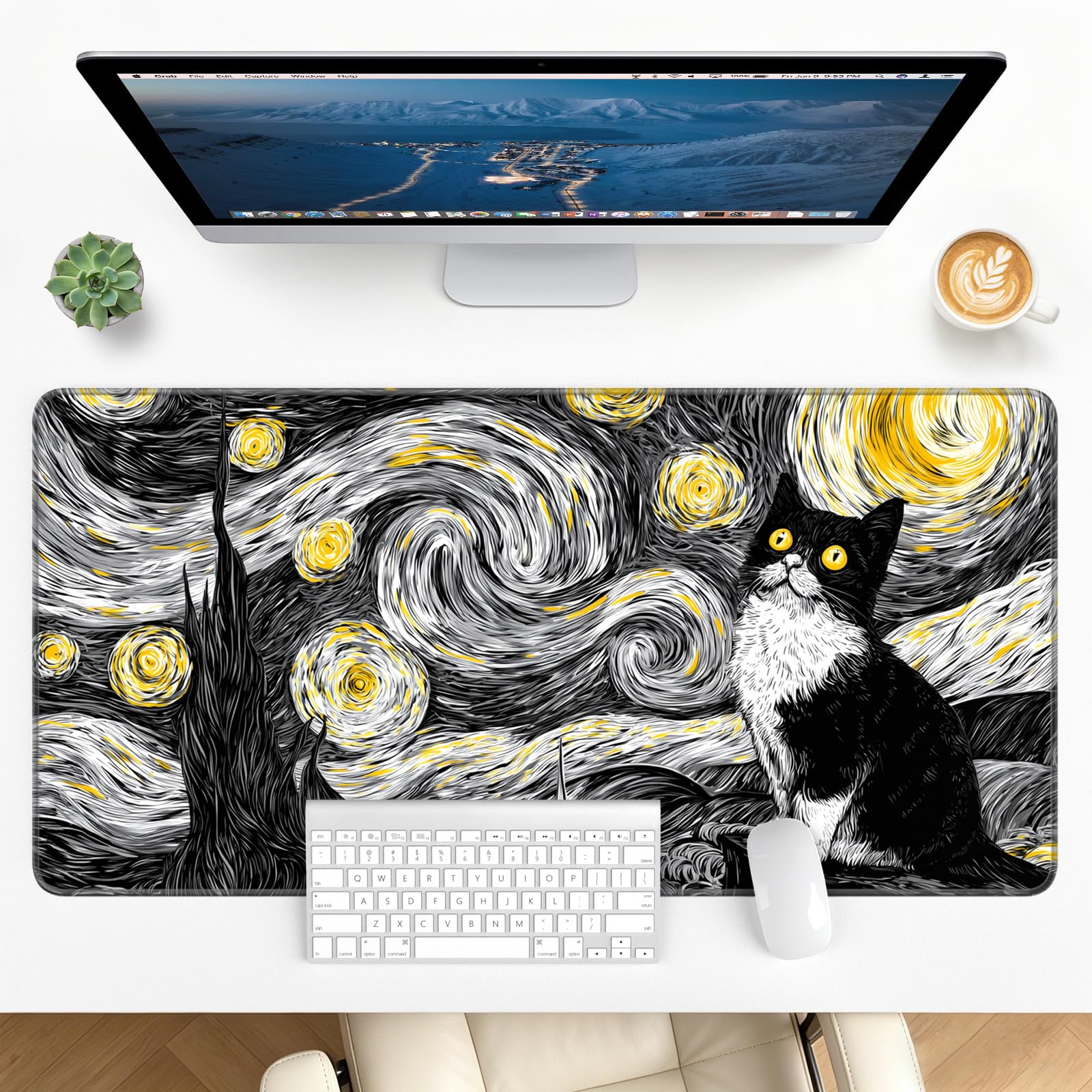 Stanploe Large Gaming Mouse Pad, XL Desk Protector, Non-Slip Base