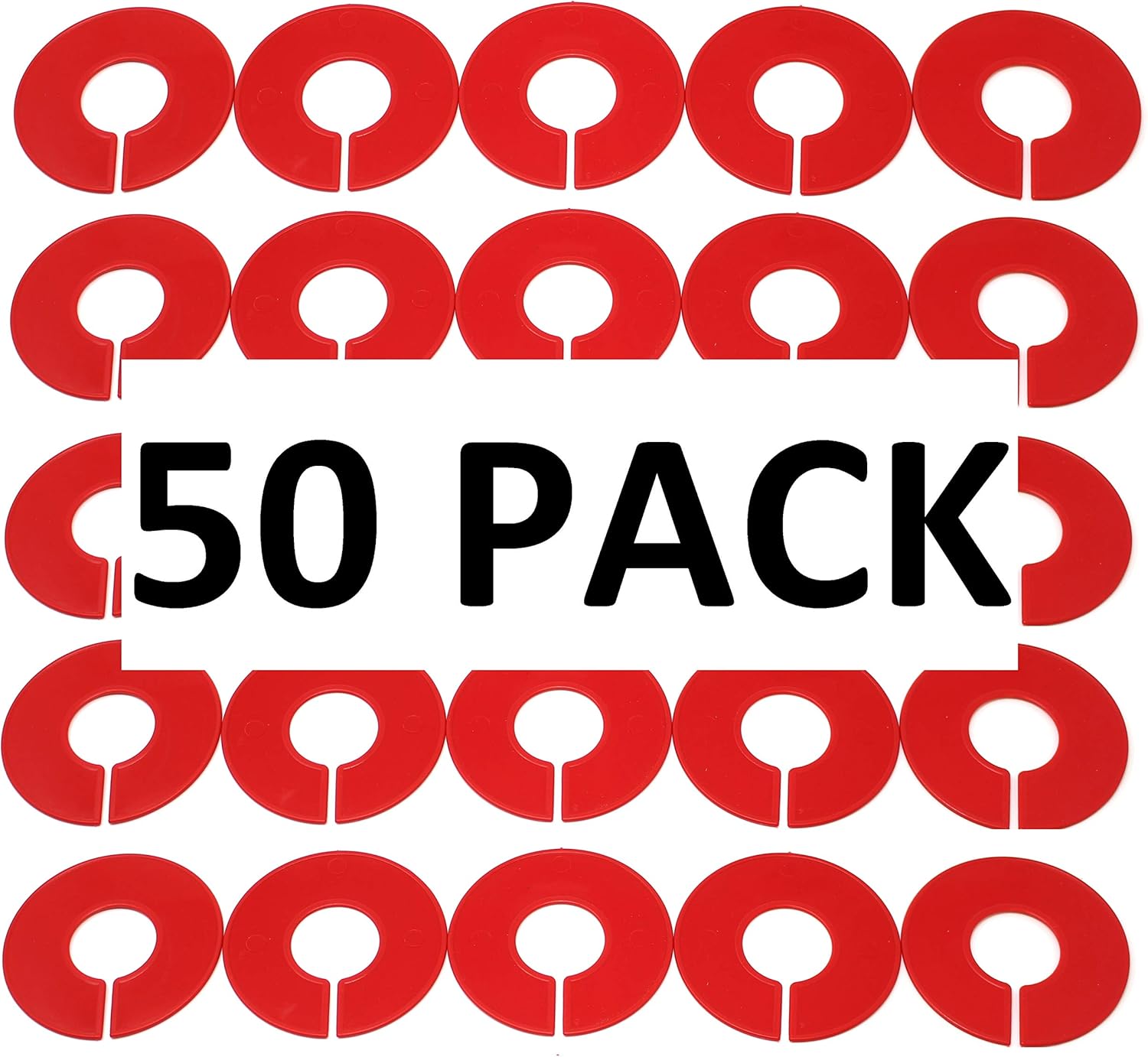 JSP Manufacturing Blank Round Plastic Rack Dividers - Pick a Color/Pick a Quantity (Black, 100)