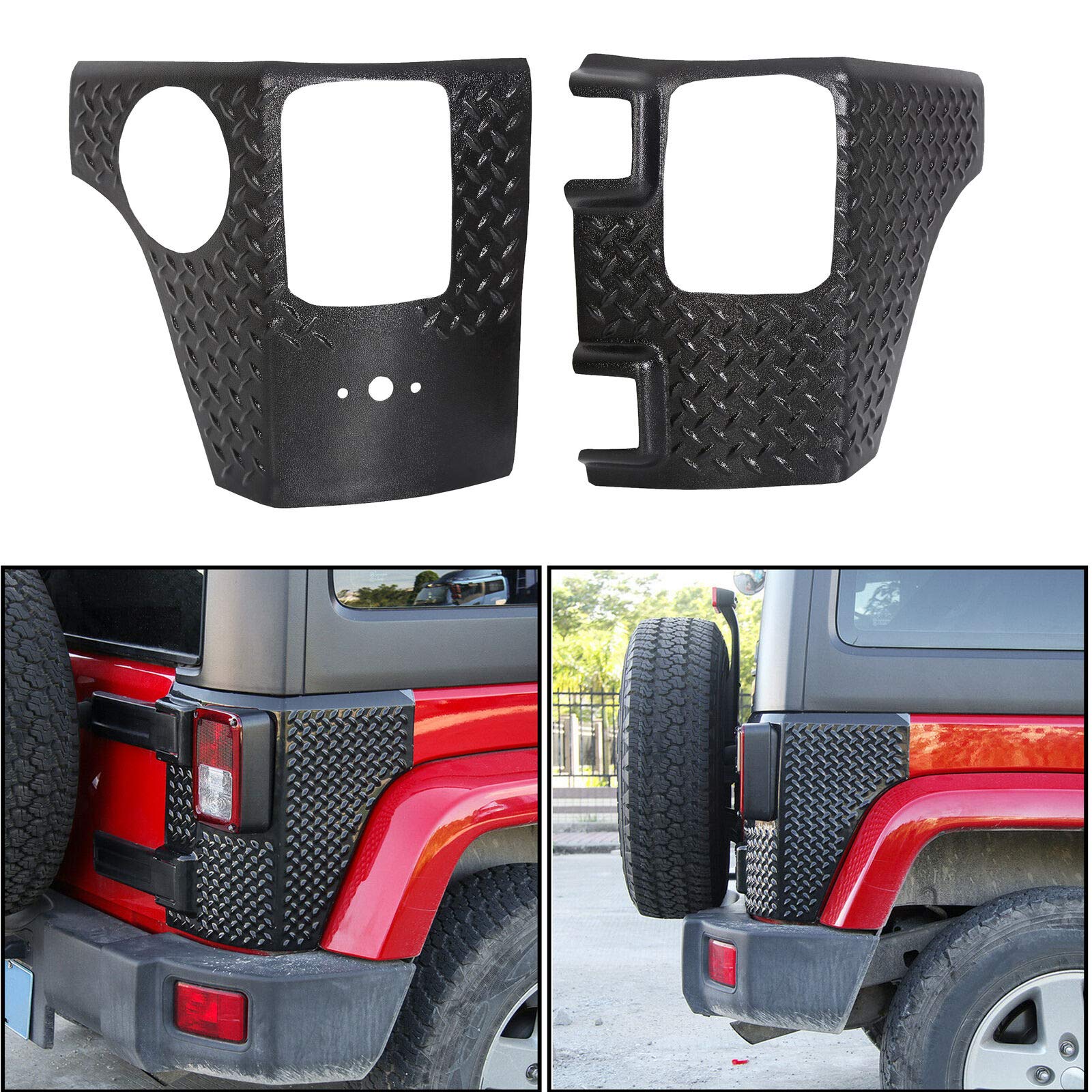 A&Z Rear Corner Guards Body Armor Corner Cover 4 Door for Jeep Wrangler JK 0718