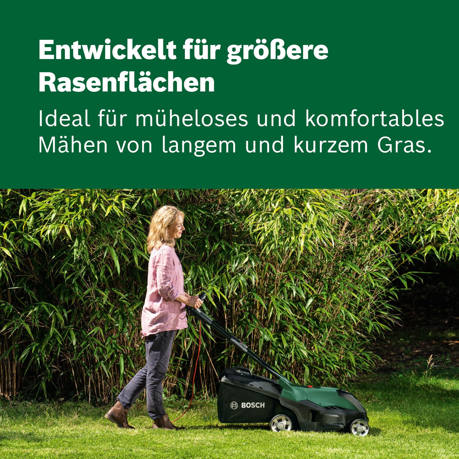 Bosch leistungsstarker Rasenmäher AdvancedRotak 40-650 (zum Rasenmähen, 1700 W Motorleistung, Schnittbreite: 40 cm)