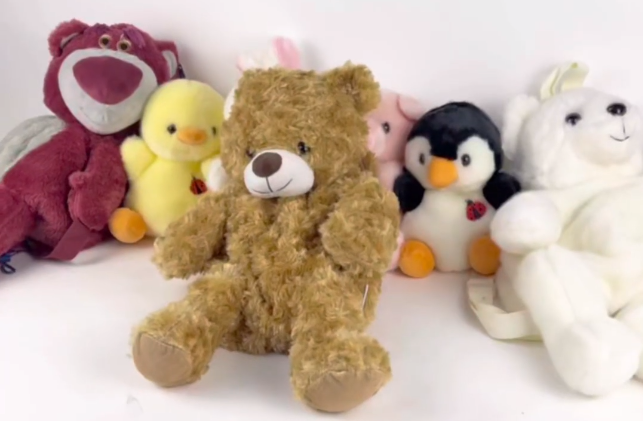 Plush Teddy Bear Backpack - Orange and White Amazon.com: Kdemeng Women Animal Teddy Bear Plush Backpack  main image 3
