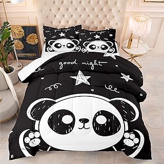 Bodhi Kids Comforter Twin,Cute Panda Comforter Set for Boys Girls Kids,Animal Theme Panda Bedding Set Twin Size,Twin Comforter Set for Kids,Panda Bed Set with Pillowcase