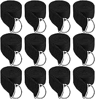 Pafeooui 12 Pack 6 Ft Yoga Straps with Adjustable D-Ring Buckles - Non-Slip Cotton Bands for Yoga, Pilates, Stretching & Flexibility