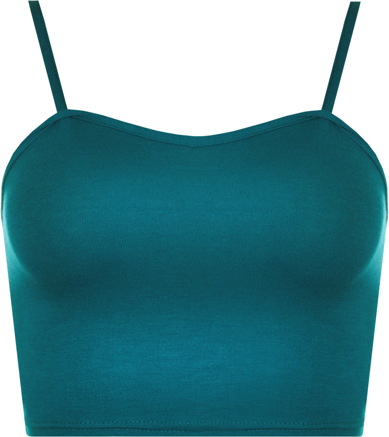 Wearall Women's Teal Strappy Sleeveless Bralet Crop Stretch Vest Top - 8-10