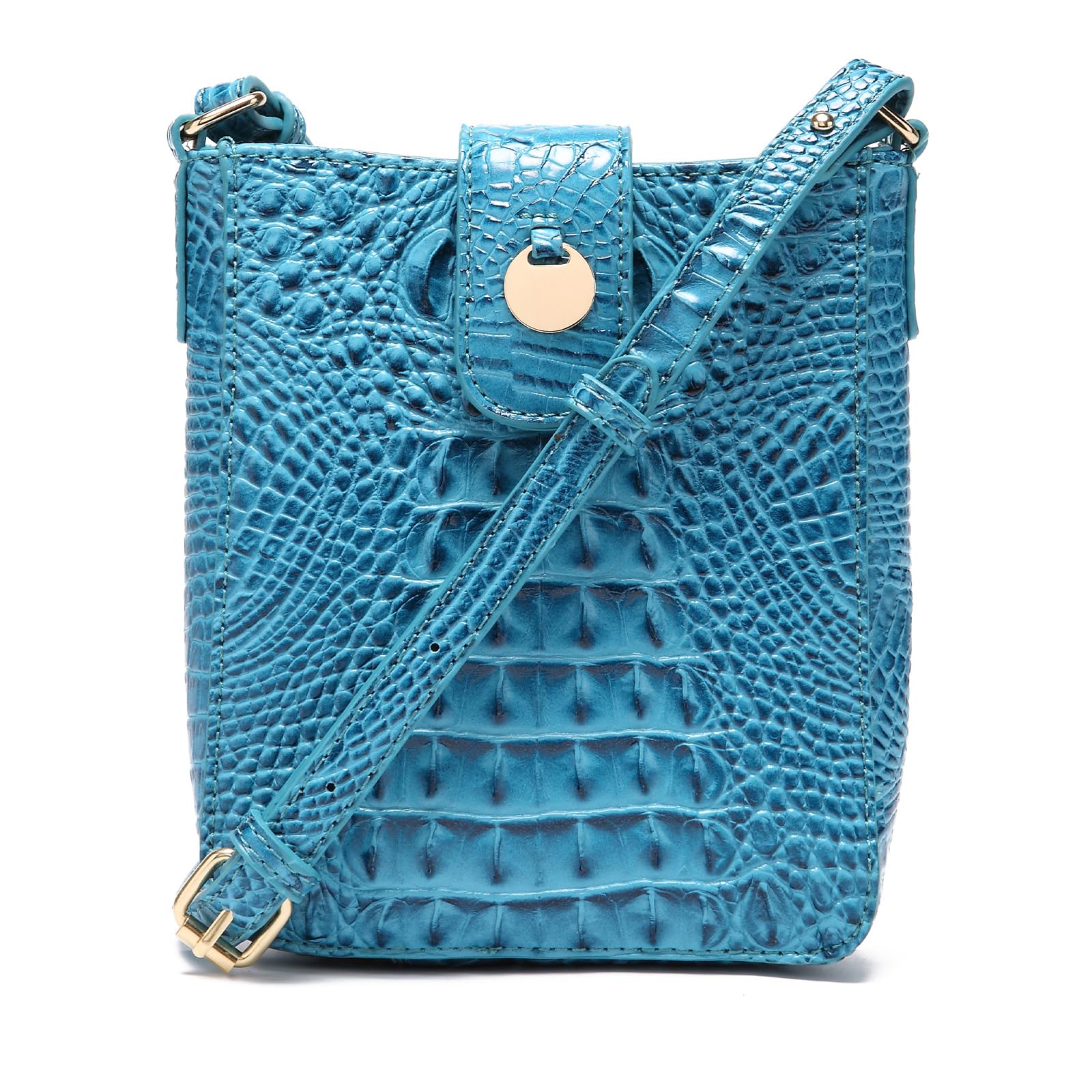 Crocodile Embossed Small Crossbody Bag Fashionable Magnetic Buckle Decoration Shoulder Womens Luxury Wallet
