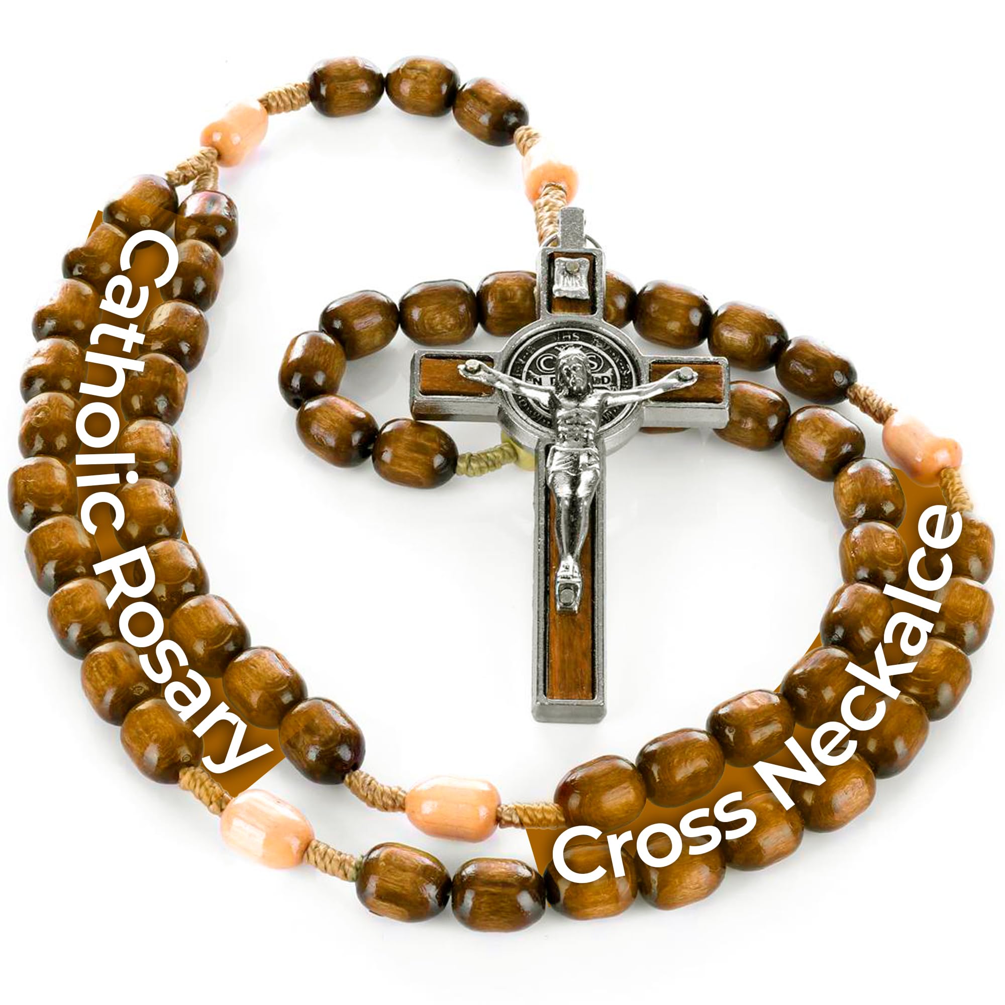 Genuine Made in Italy Blessed by Pope Francis Rosary Necklace rosary for car rearview mirror rosarios catolicos para hombre Medal Cross Saint Benedict Patron Saint of Students, Christian Values Honor