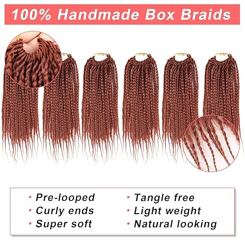 Miniatura 4 de Xtrend Paquete de 6 extensiones de cabello sintético de ganchillo de 10 pulgadas, estilo bohemio, corto, Bobo Box, para mujer (18 mechones por