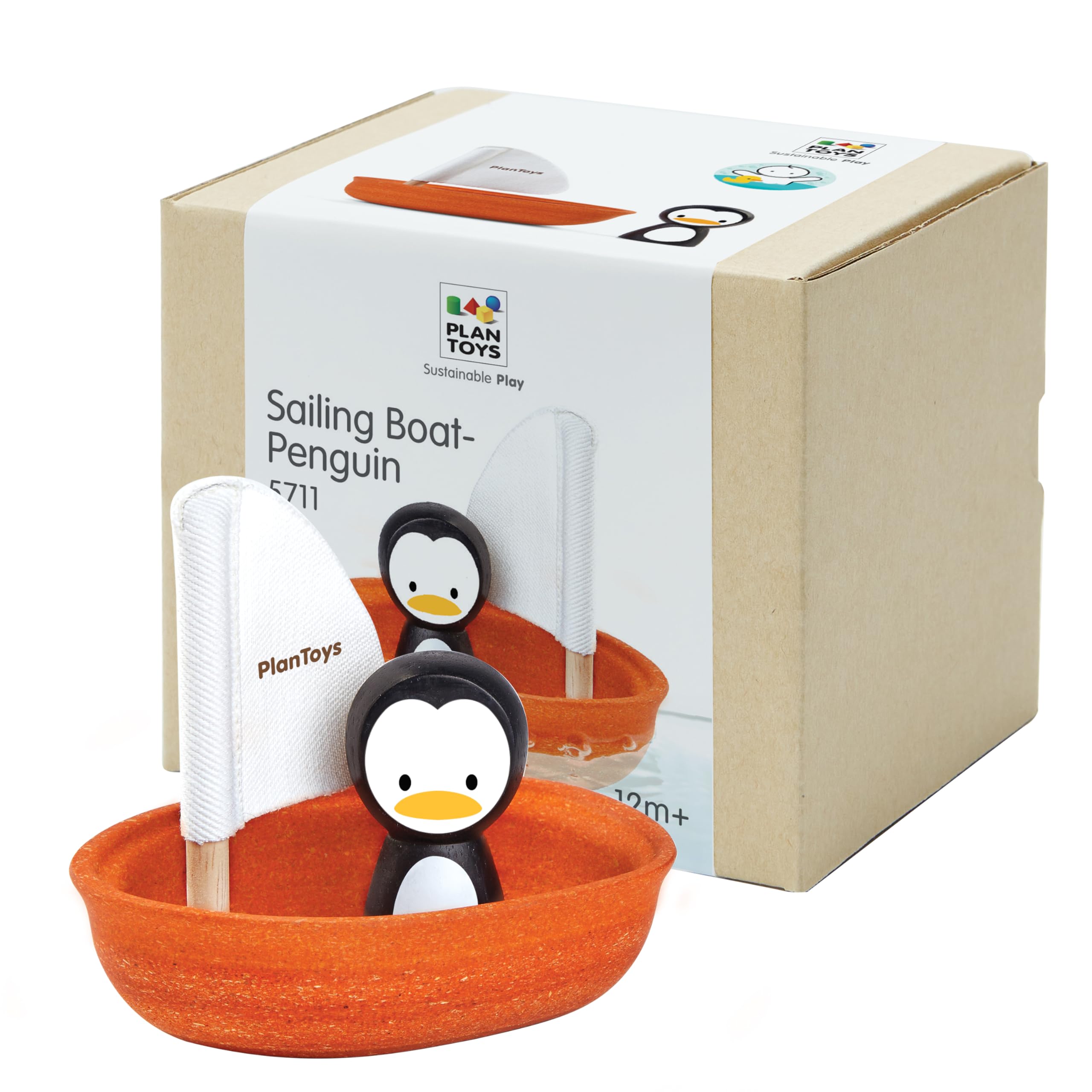 PlanToys 8854740057112 Sailing Boat-Penguin Toy, One Size