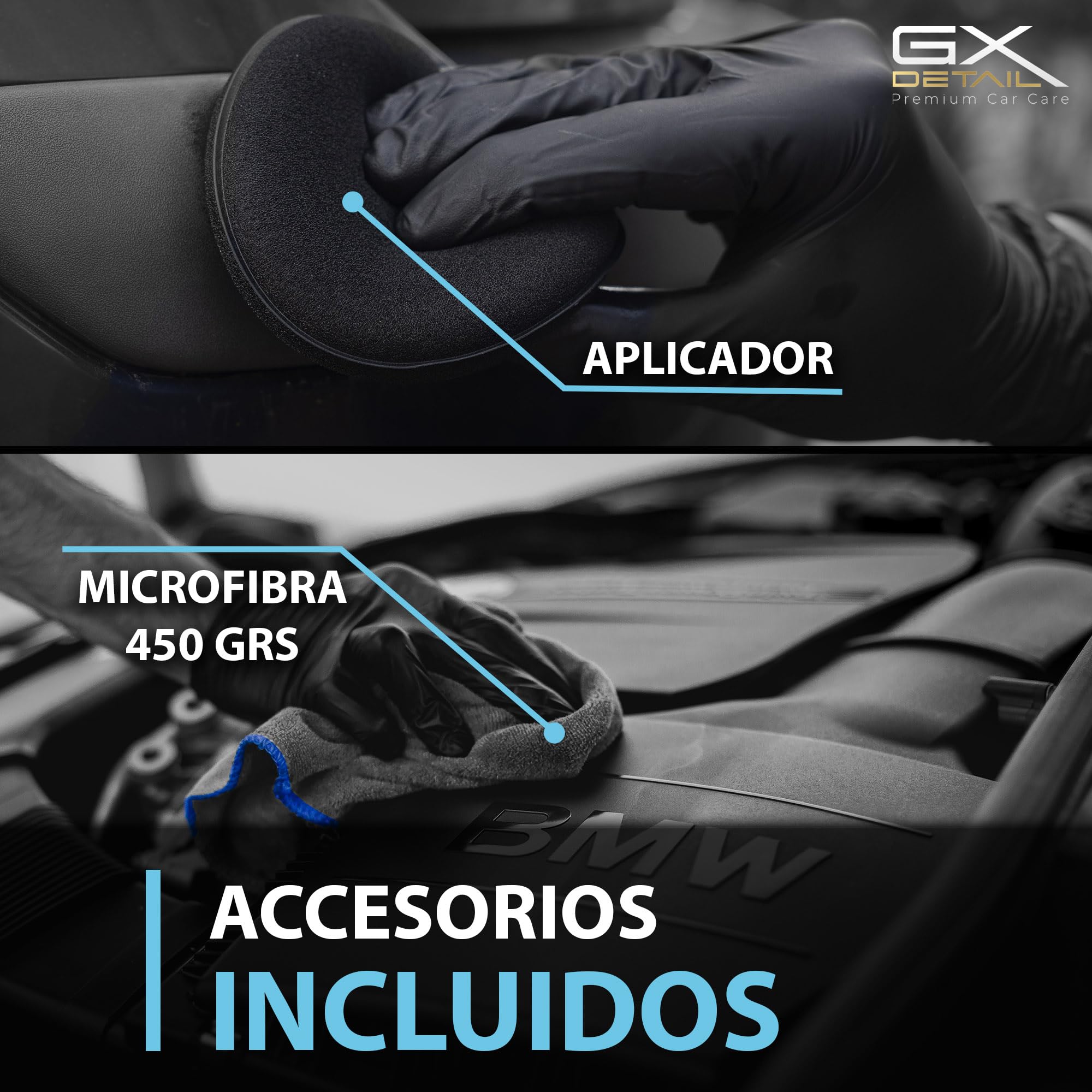 GxDetail Recuperador de Plásticos y Abrillantador Hidratador de Plástico y Neumáticos Coche y Moto 5 Litros – Recuperador de Gomas Viejas, Interior, Exterior, Ruedas.