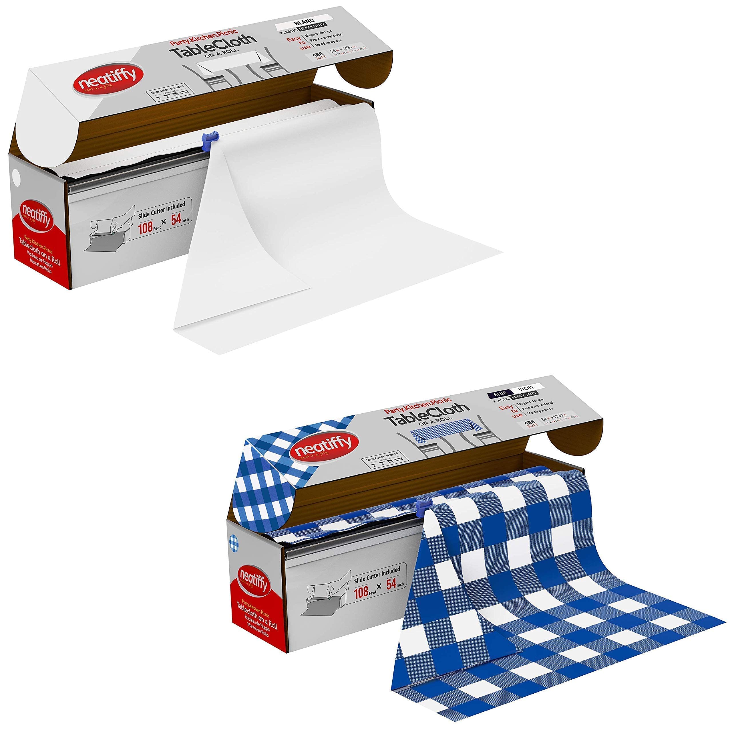 輸入専門CLEARS SHOP新品Neatiffy 54 In X 300 Ft Disposable Plastic Table Cloth