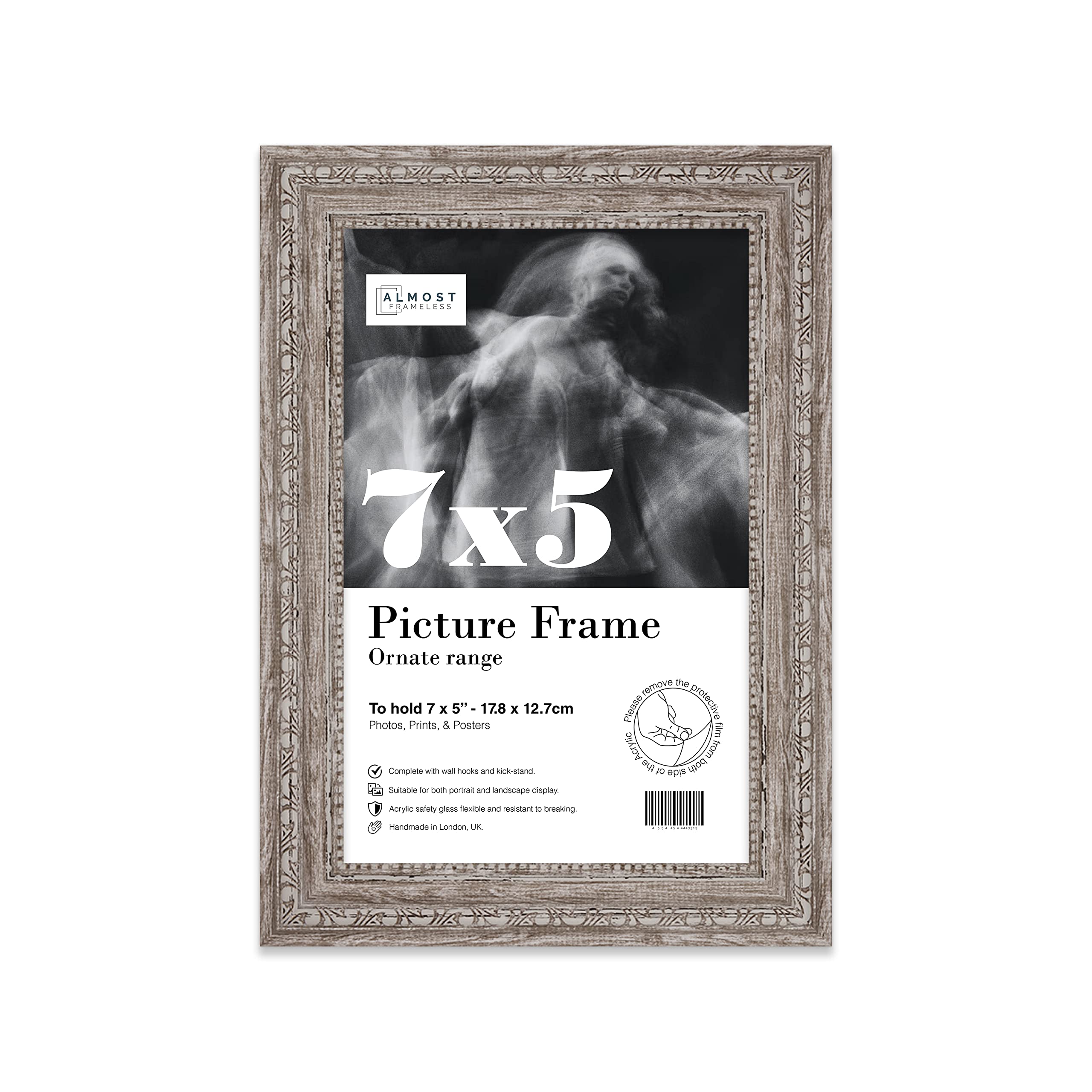 7X5 Walnut Ornate Picture Frame (12.7 X 17.8Cm) PosterPhotoArtworkGallery Wall Or Print from B&Q