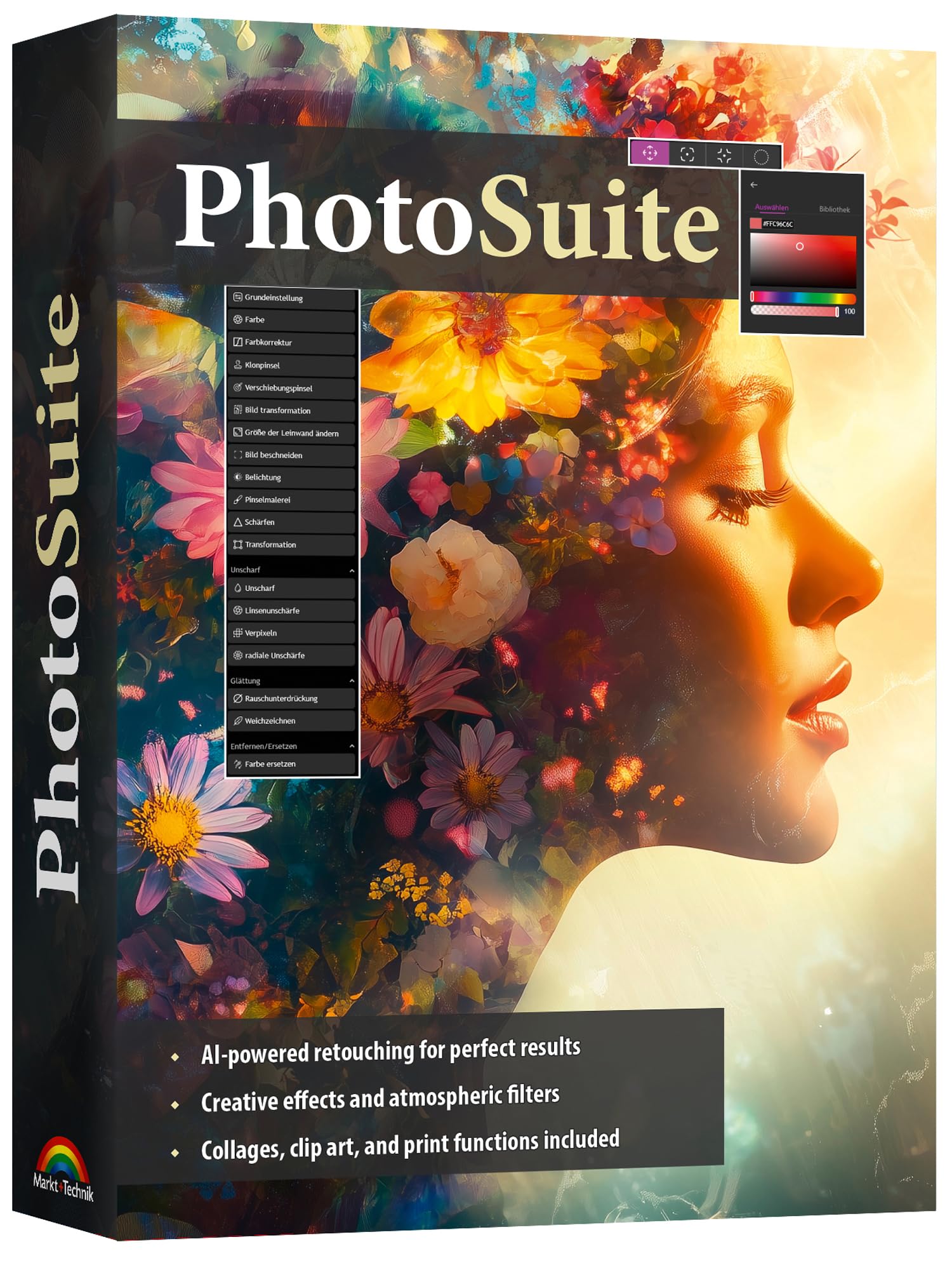 Photo Suite – AI Photo Editing Software for Beginners & Pros: Edit and Retouch Photos, Create Effects & Collages for Win 11 and 10