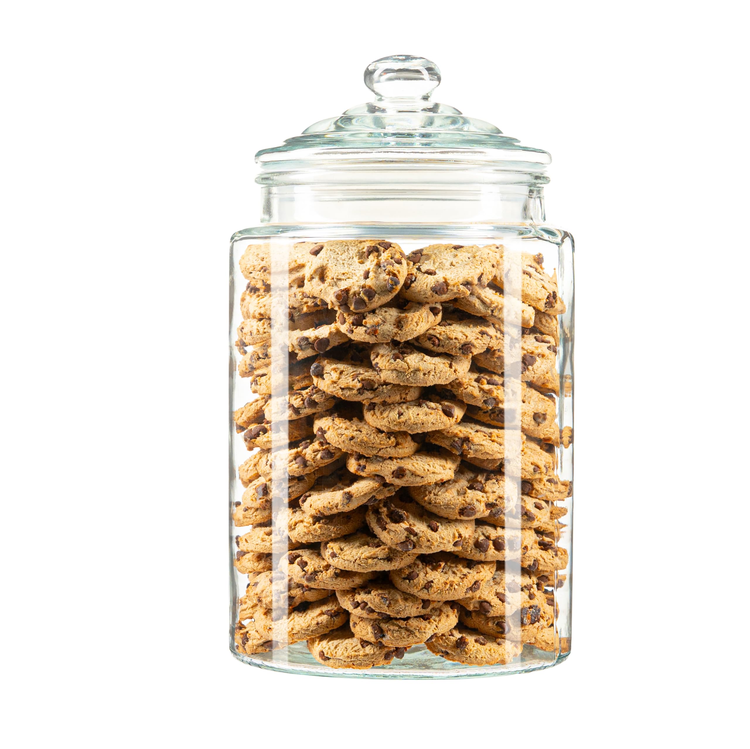 Keksdose aus Glas, mit luftdichtem Deckel, groß, für Zucker, Mehl, Hundeleckerlis, Süßigkeiten, Biscotti und Apotheker, 4,5 l