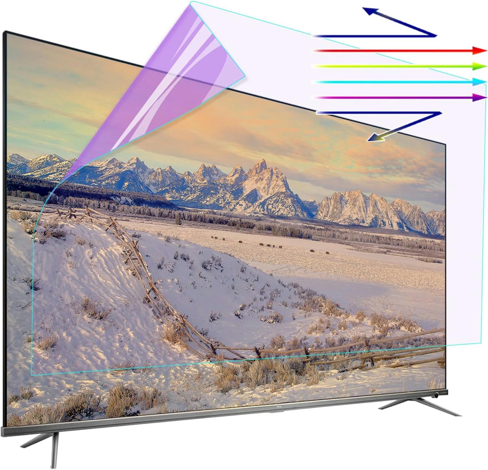 Protector De Pantalla Mate Antirreflejos para Televisores De 50 Pulgadas, Bloquea La Luz Azul Dañina, Protege Tus Ojos Y Te Ayuda A Dormir Mejor, 50 Pulgadas
