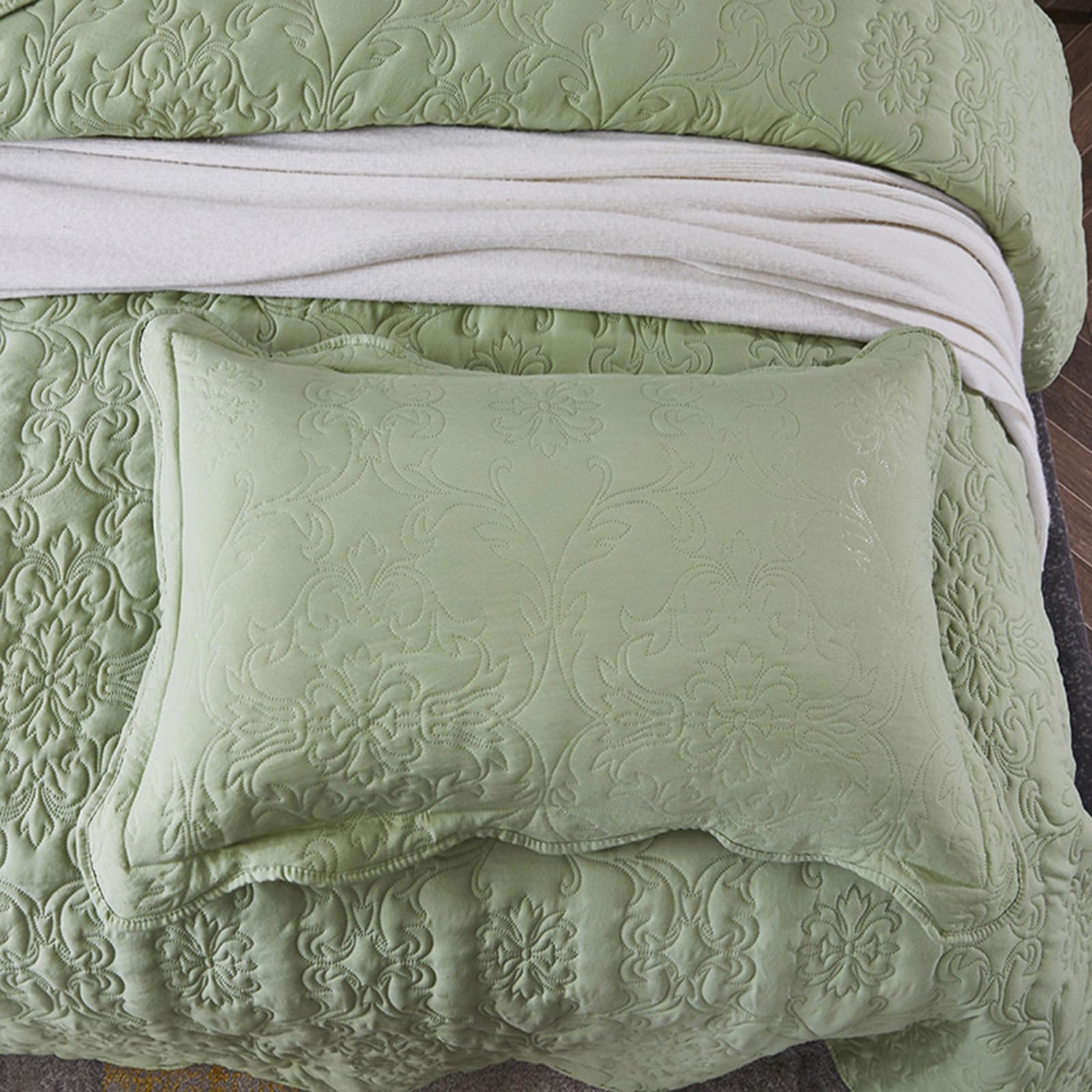 OKYUK Juego de edredón de 3 piezas tamaño Queen, colcha acolchada de microfibra de gran tamaño, juego de colcha ligera con fundas de almohada, juego de ropa de cama reversible estampada para todas las