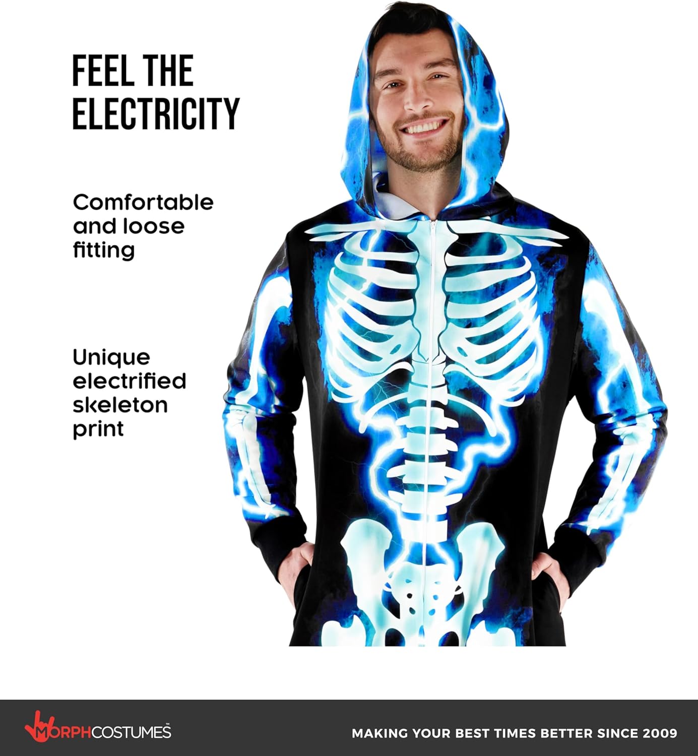 Morph Skeleton Costume Men, Adult Skeleton Costume, Halloween Costumes For Men, Halloween Costumes For Adults - Image 2