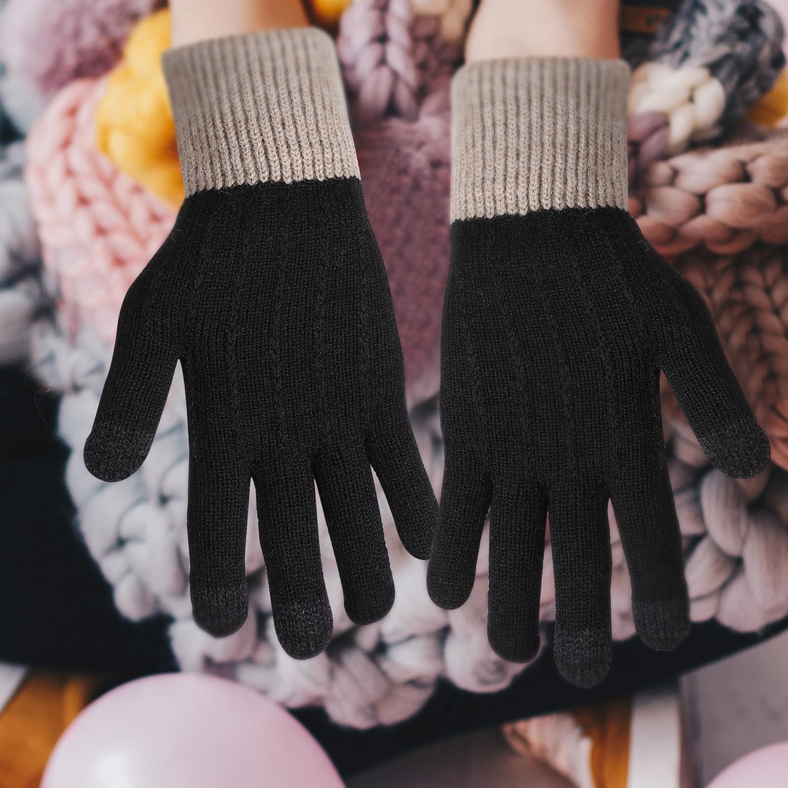 Didiseaon 8 Pares Guantes Térmicos Táctiles de Polar para Mujer, Invierno