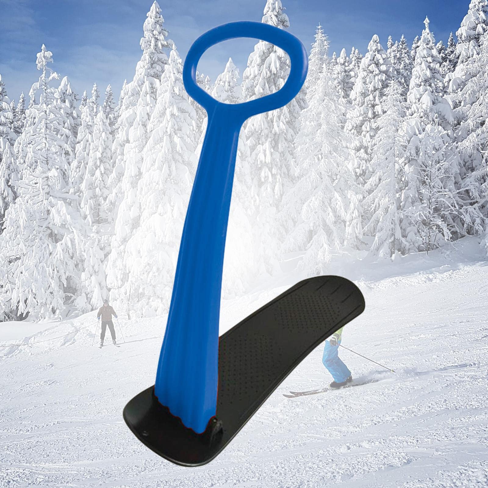 Luge Neige Enfant Traîneau Ski Toboggan Sled Pliante en PETG Stable avec Poignées Ergonomiques Adaptée Aux Jeux de Famille Neige Cadeau