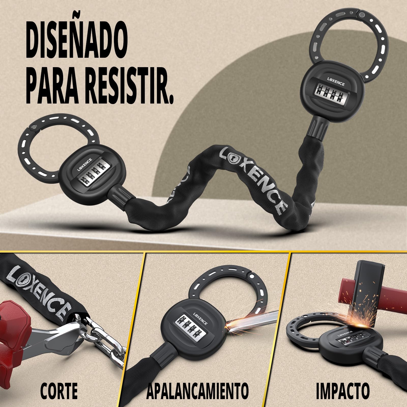 Candado Patinete Eléctrico, Esposas con Código de 4 Dígitos