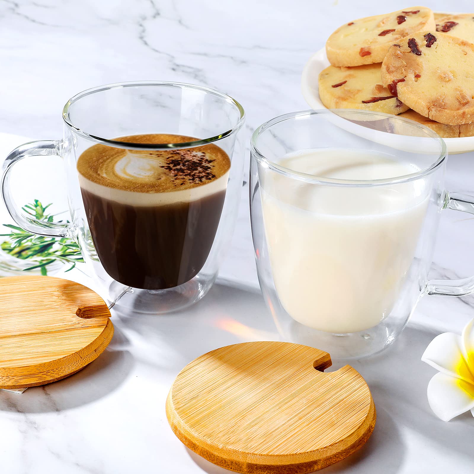 Buy Aiboria Double Walled Coffee Glasses Mugs 2x350ml Glass Coffee Mugs