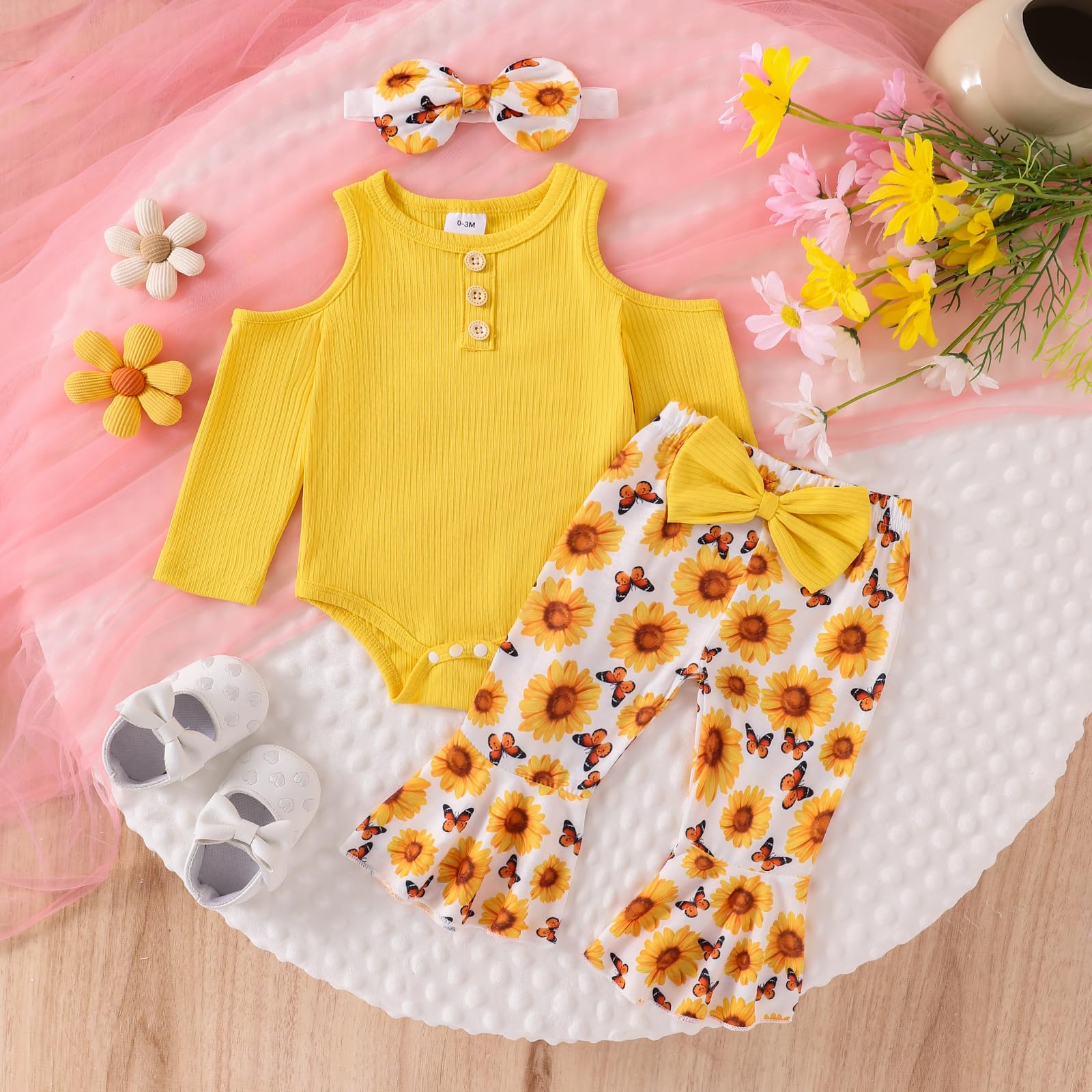 Carter's Baby Girls' 2 Pc Playwear Sets 239g242, White Floral, 18M