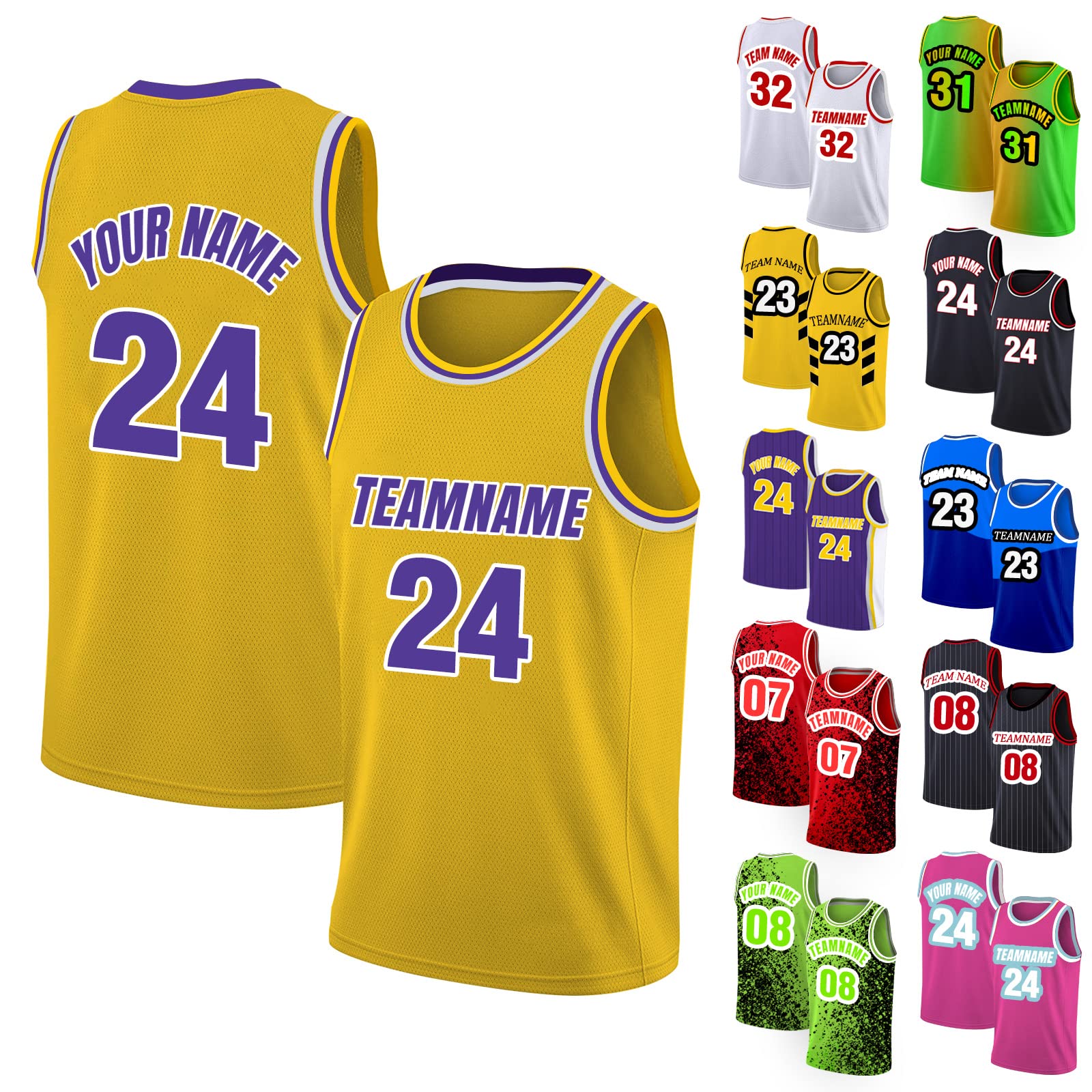 Custom Basketball Jersey Printed Personalized Team Jerseys Name Numbers Customized Sports Team Uniform for Men Women Youth