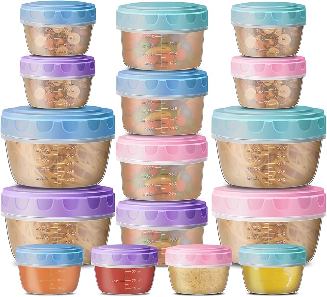 32-Piece Meal Prep Containers With Lids, 4-Size Food Storage Containers (540ml, 300ml, 150ml, 60ml), Take Out Deli Containers, BPA Free Lunch Box, Microwave, Oven, Freezer and Dishwasher