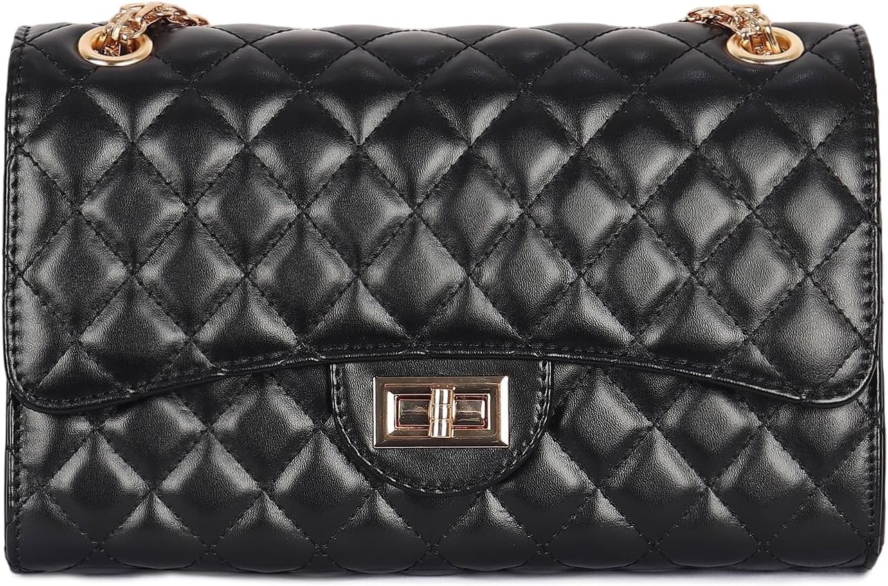 Quilted shoulder purse for women PU crossbody bag