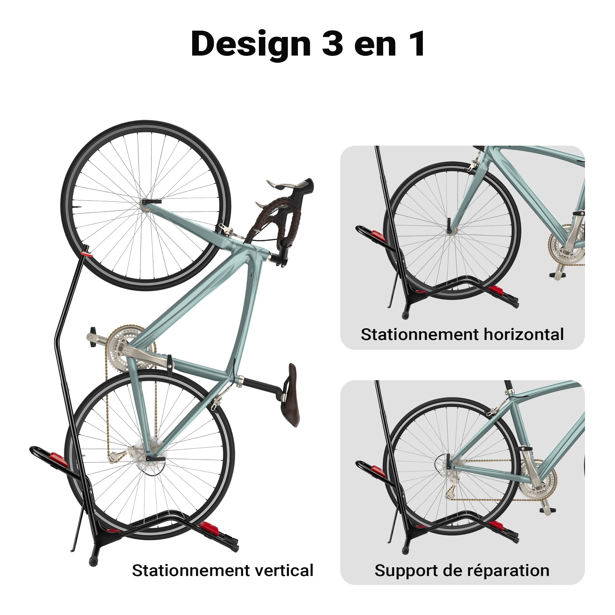WilTec Range-vélo – en Acier – Rack à vélo autoportant