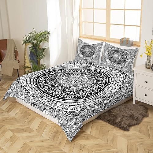 Miniatura 34 de Castle Fairy Juego de funda de edredón de mandala rosa, tamaño individual, juego de ropa de cama bohemio de cachemira para niños, adolescentes