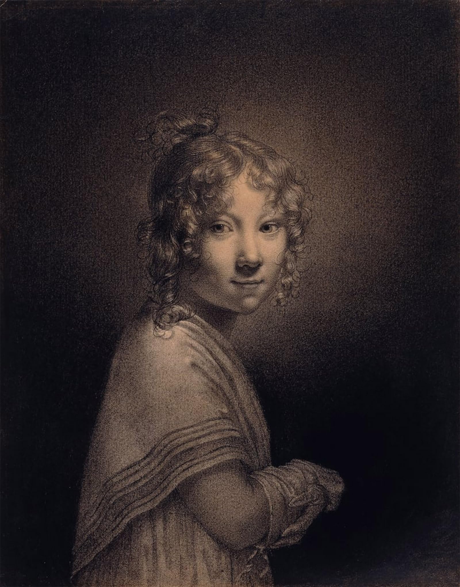 SERENDIPITP Abstract Painting Mural Print Picture Wall Decor Painting Portrait of a Girl by Louis Leopold Boilly Vintage Wall Artwork for Home Decor 60x90cm