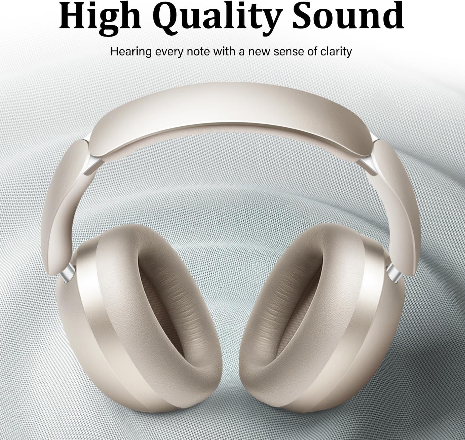 Wentronic Y04 - Auriculares inalámbricos Bluetooth sobre la oreja, sumérgete en cada ritmo con cancelación activa de ruido y sonido de alta resolución, tiempo de reproducción de 48 horas, almohadilla