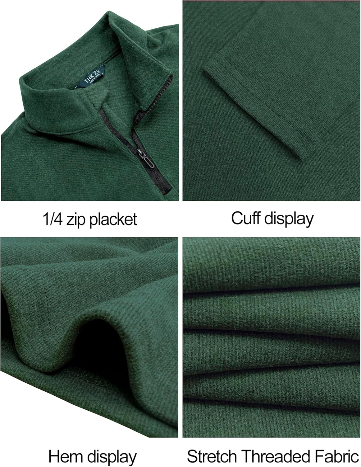 Men's Quarter Zip Pullover Fleece Lined Long Sleeve Golf Shirts for Men Thermal 1/4 Half Zip Sweatshirts - Image 6