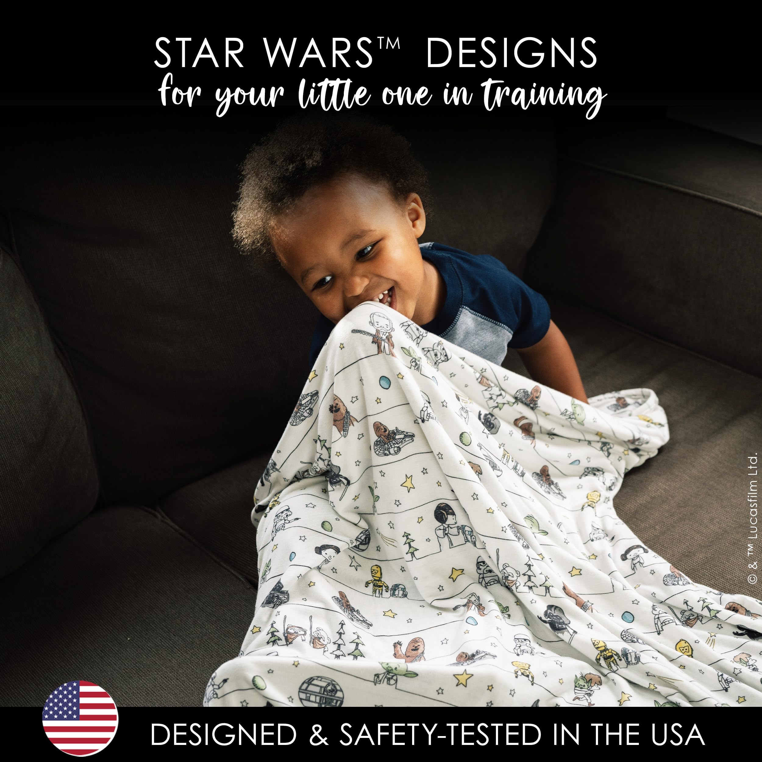 Milk Snob Star Wars Precious Padawans - Manta para bebé niño y niña, suave recepción, manta de seguridad para cama y juego, ropa de cama para niños y bebés, regalos para la ducha, artículos esenciales