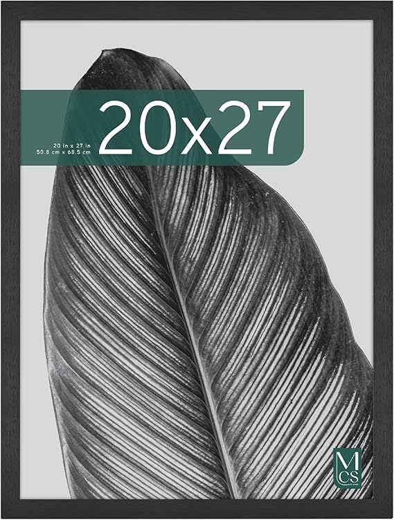 MCS Studio Gallery 20x27 Poster Frame Black Woodgrain, Vertical & Horizontal Wall Hanging Large Picture Frame for Photos, Posters & Art Prints (1-Pack)