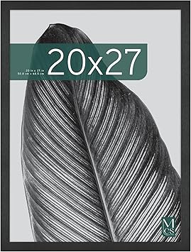 MCS Studio Gallery 20x27 Poster Frame Black Woodgrain, Vertical & Horizontal Wall Hanging Large Picture Frame for Photos, Posters & Art Prints (1-Pack)
