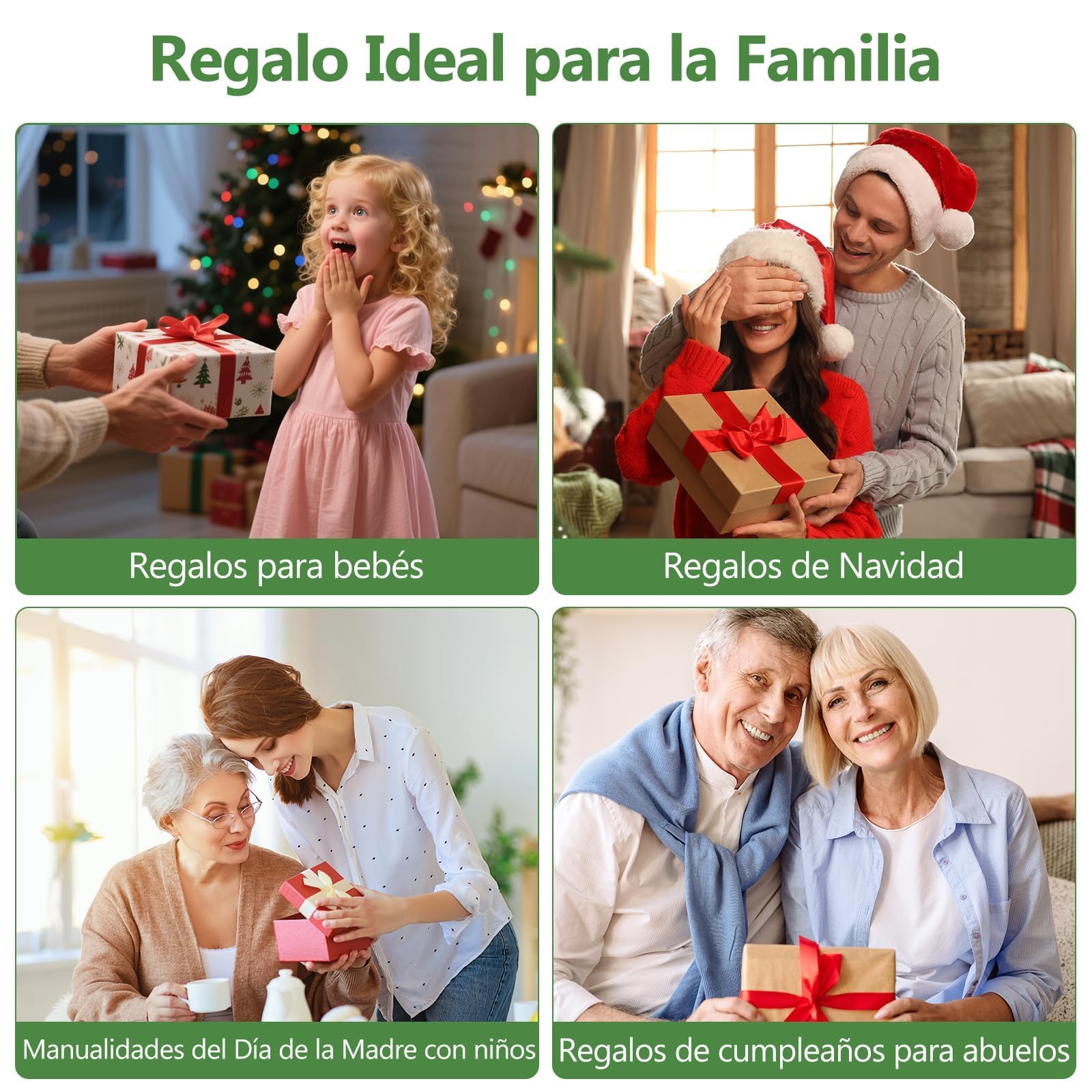 Nabance Kit de Marcos para Huellas Ovaladas con Luz LED(4 Huellas), Set Marco de Huellas Bebe Recien Nacido y Toda la Familia, Recuerdos Familiares DIY, Regalo de Bautizo Niño/Día de la Madre/Navidad — view 7