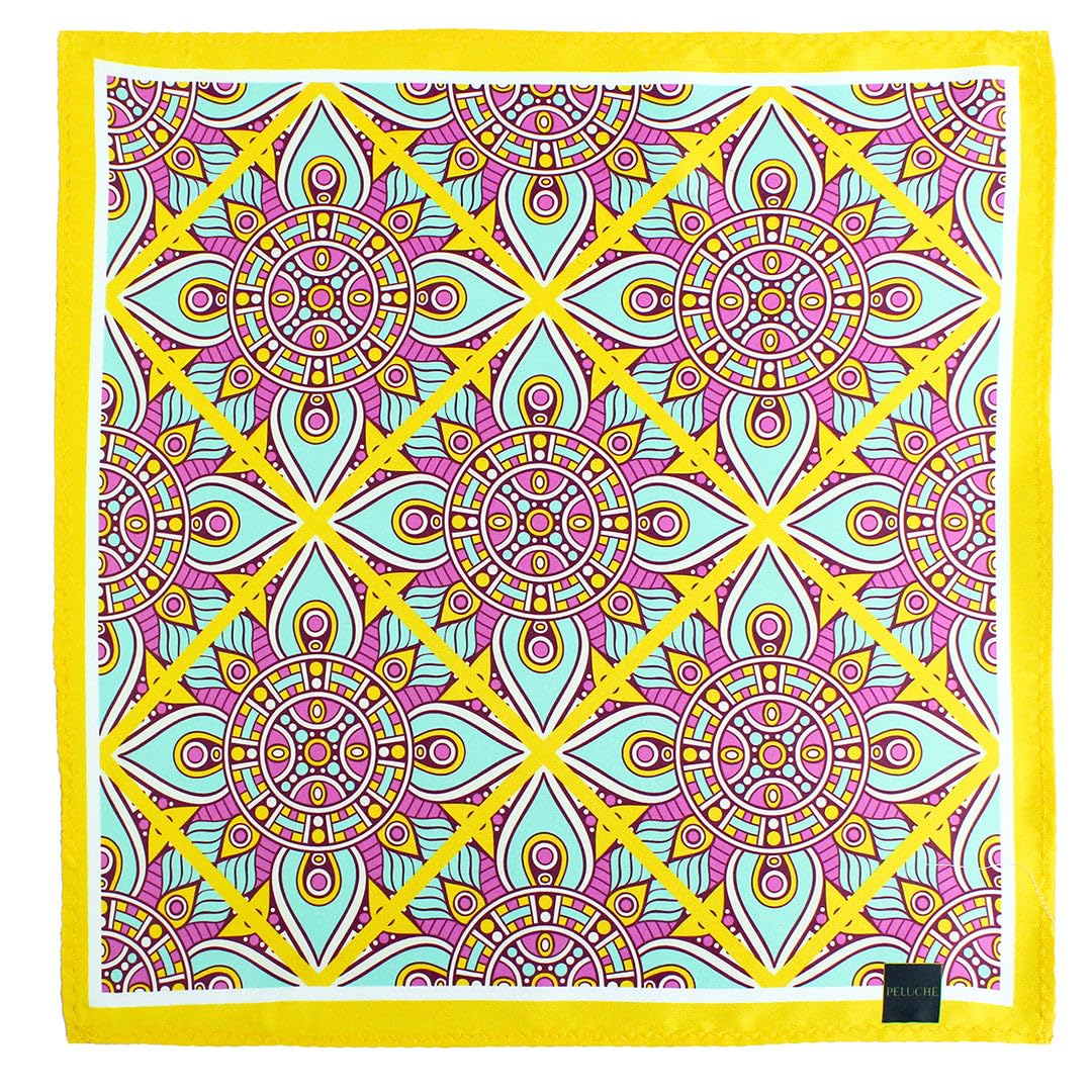 peluche Serenity Multicolor Pocket Square for Men (14X14 inches)-picture-35