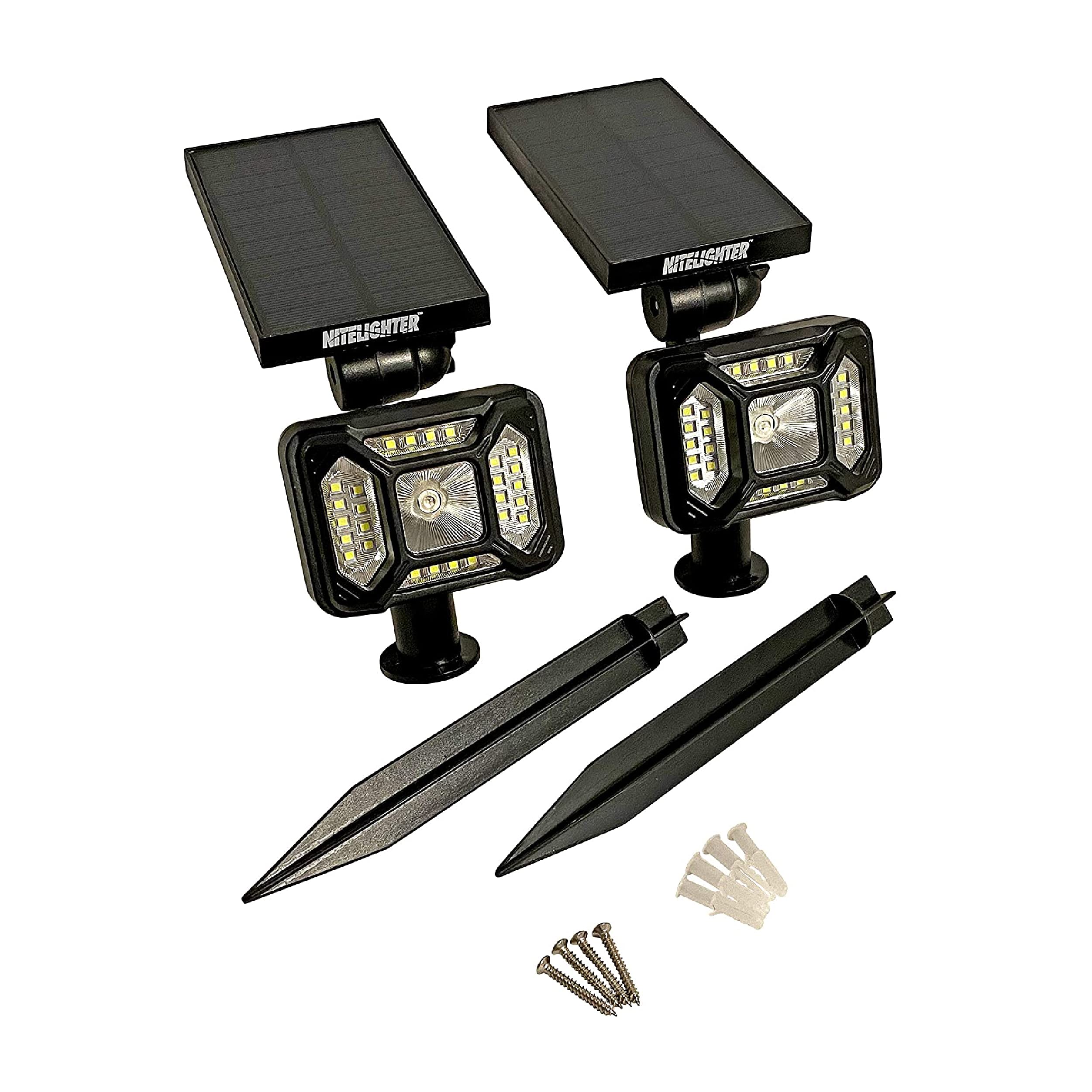 Nitelighter NLS65C2 2 Mode, Dusk to Dawn, White Multicolor Landscape or Area Spotlight – 2 Pack, Black