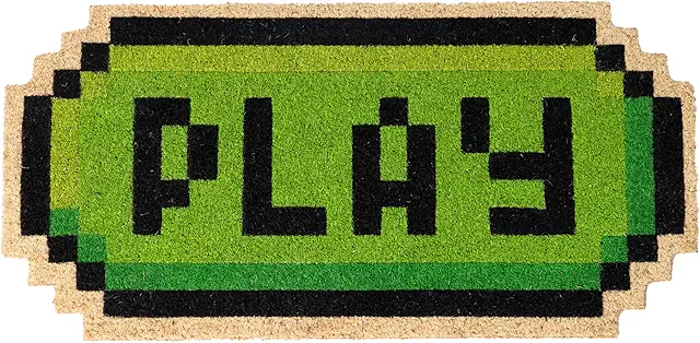 Felpudo Gamer 'Play' de Coco Verde - Regalo Original Antideslizante 70x35 cm