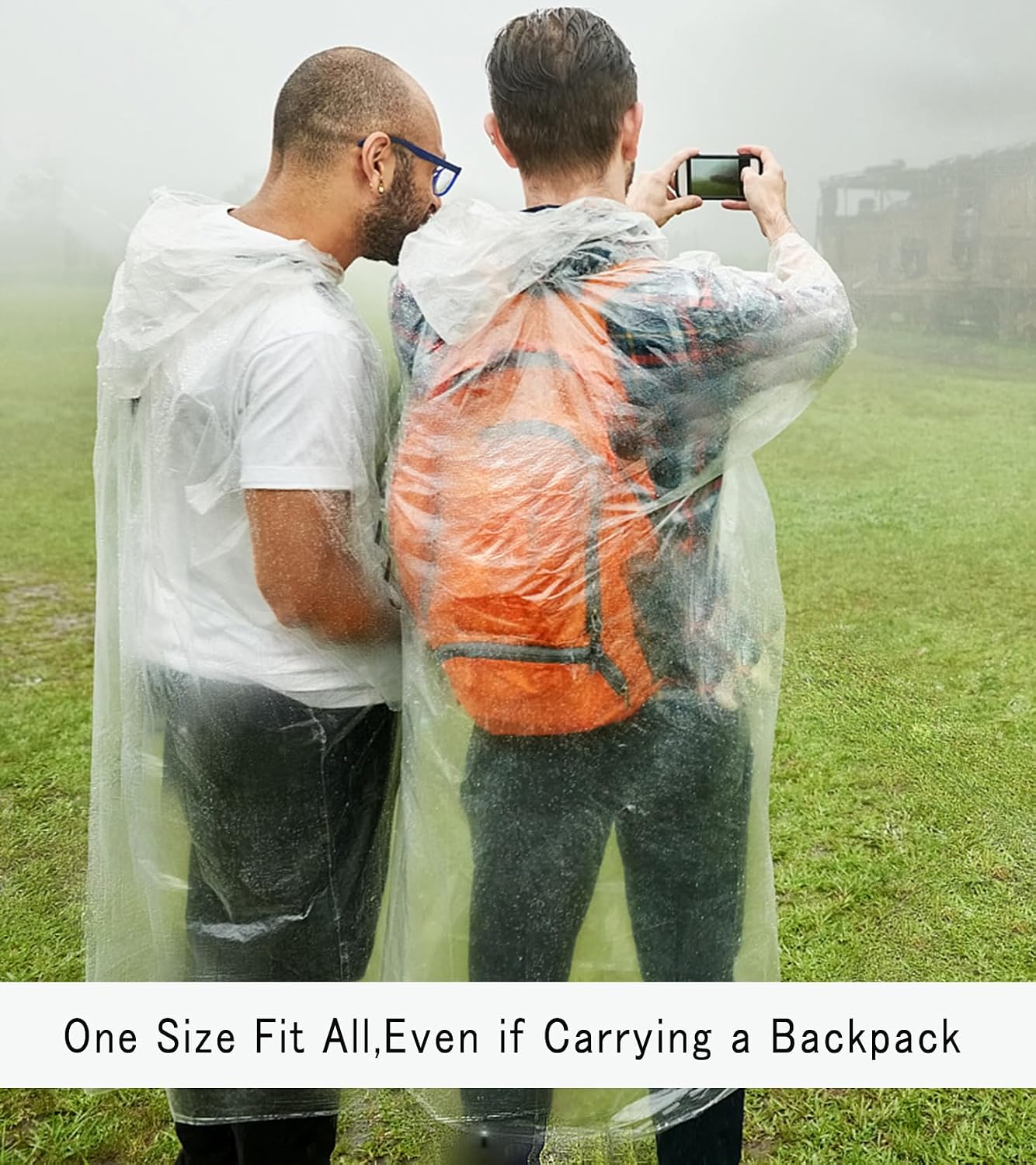 Disposable Rain Ponchos with Drawstring Hood for Adults 5/10/20/50/100 PACK Emergency Raincoat for Women and Men