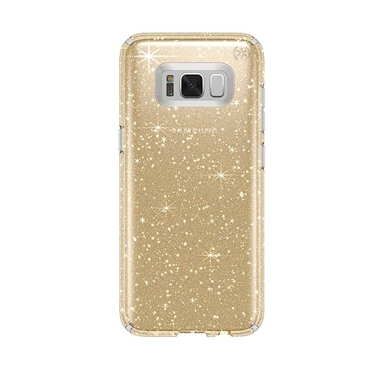 Speck Products Presido Clear + Glitter Cell Phone Case for Samsung Galaxy S8 - Clear With Gold Glitter/Clear