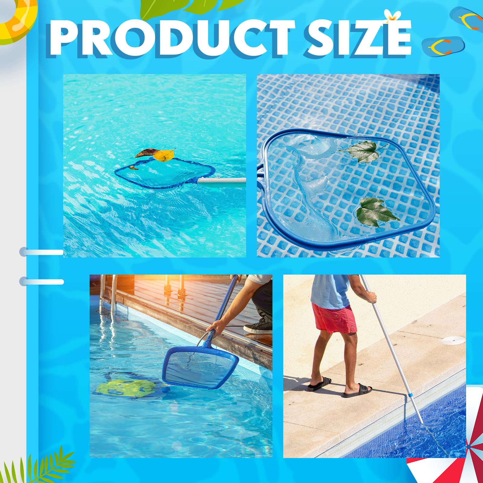 FillTouch Kit de limpieza de piscina de 7 piezas, cepillo de piscina con poste ajustable de aluminio de 5 pies para limpiar las paredes de la piscina, kit de limpieza ideal para piscina sobre el suelo